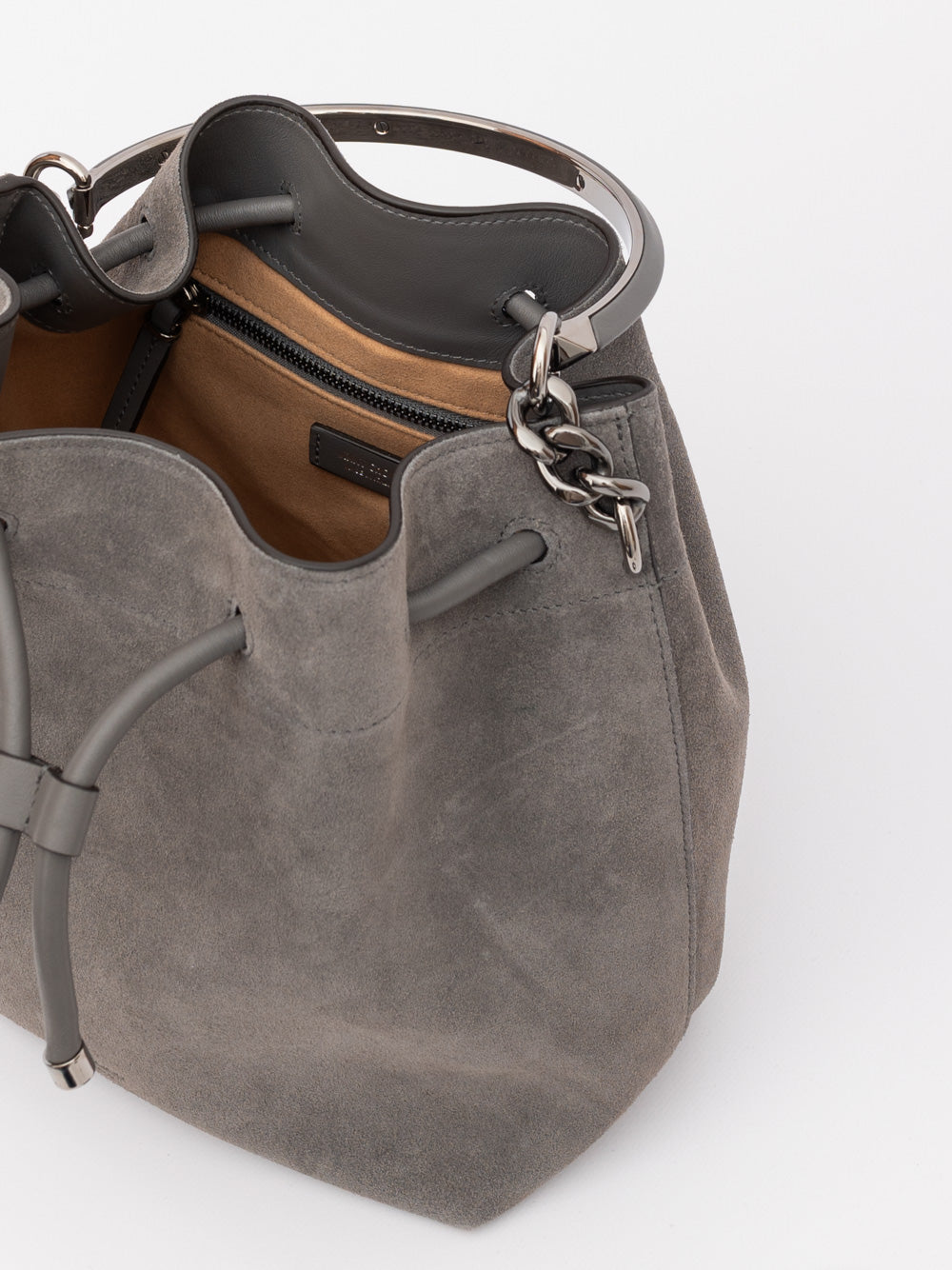 Jimmy Choo Σκούρο Γκρι Bon Bon Suede Bucket