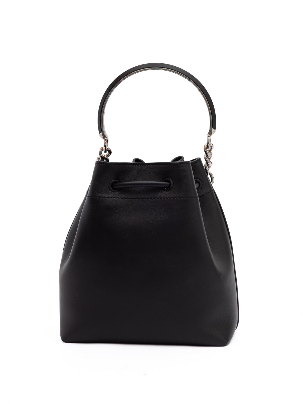 Jimmy Choo Μαύρη Δερμάτινη Τσάντα-Πουγκί Bon Bon