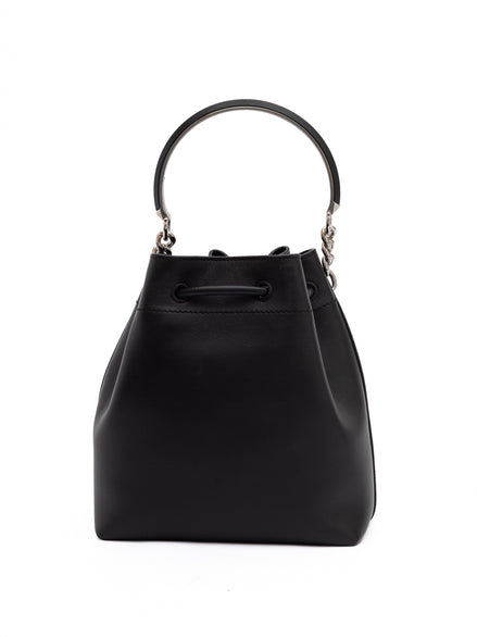 Jimmy Choo Μαύρη Δερμάτινη Τσάντα-Πουγκί Bon Bon