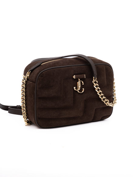 Jimmy Choo Καφέ Suede Avenue Camera Τσάντα Χιαστί