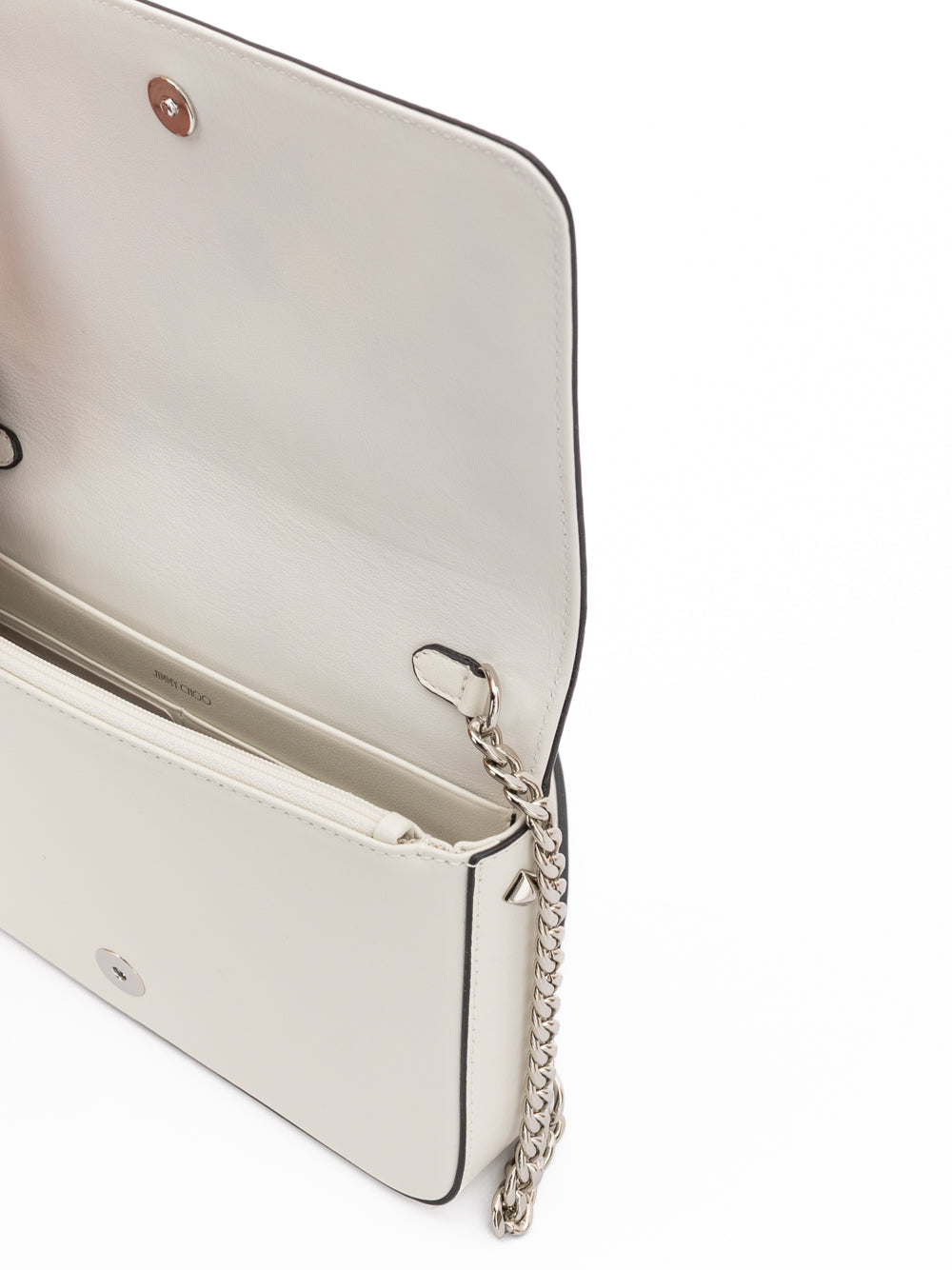 Δερμάτινη τσάντα χιαστί Jimmy Choo σε λευκό χρώμα