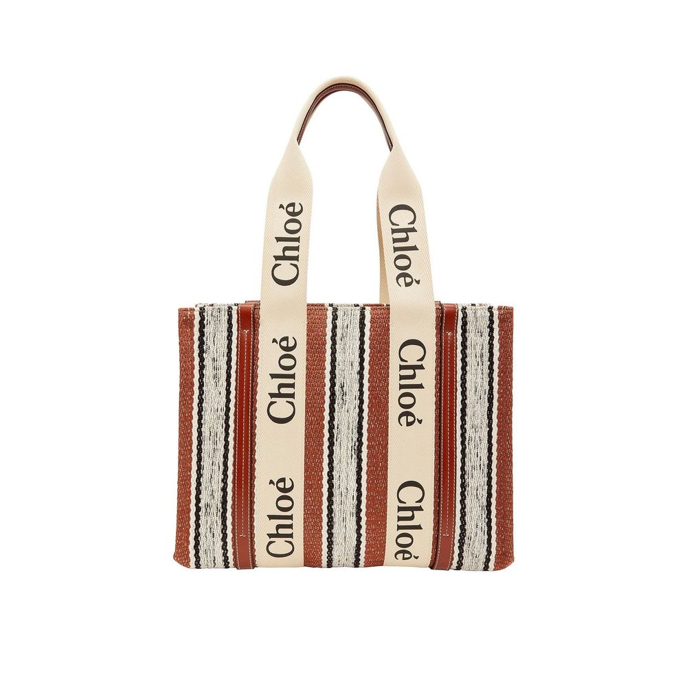 Λινή τσάντα Tote Chloé Brown