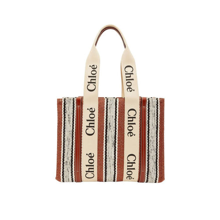 Λινή τσάντα Tote Chloé Brown