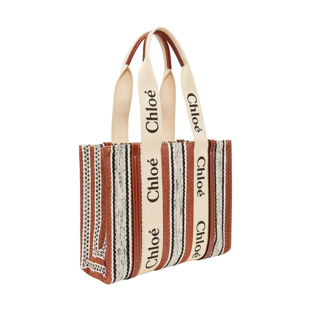 Λινή τσάντα Tote Chloé Brown
