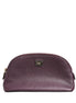 Dolce & Gabbana Dark Purple Leather DG Logo Zip Around Hand Purse Wallet