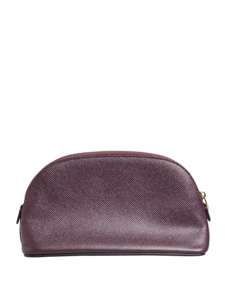 Dolce & Gabbana Dark Purple Leather DG Logo Zip Around Hand Purse Wallet