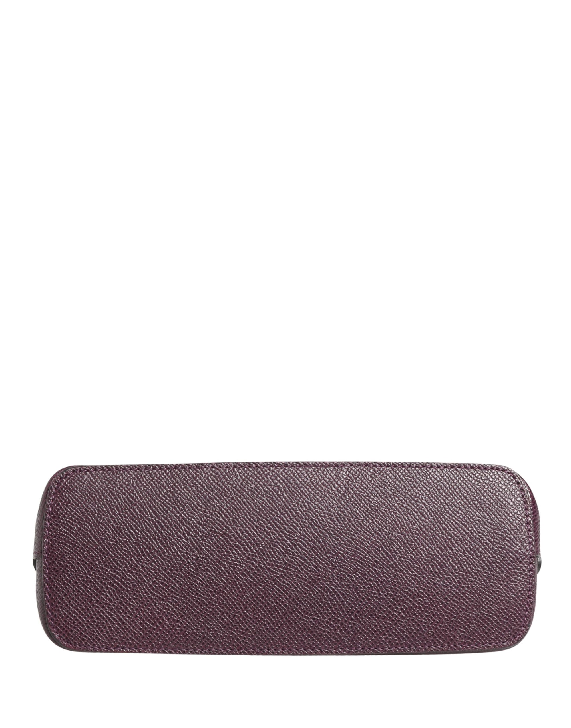 Dolce & Gabbana Dark Purple Leather DG Logo Zip Around Hand Purse Wallet