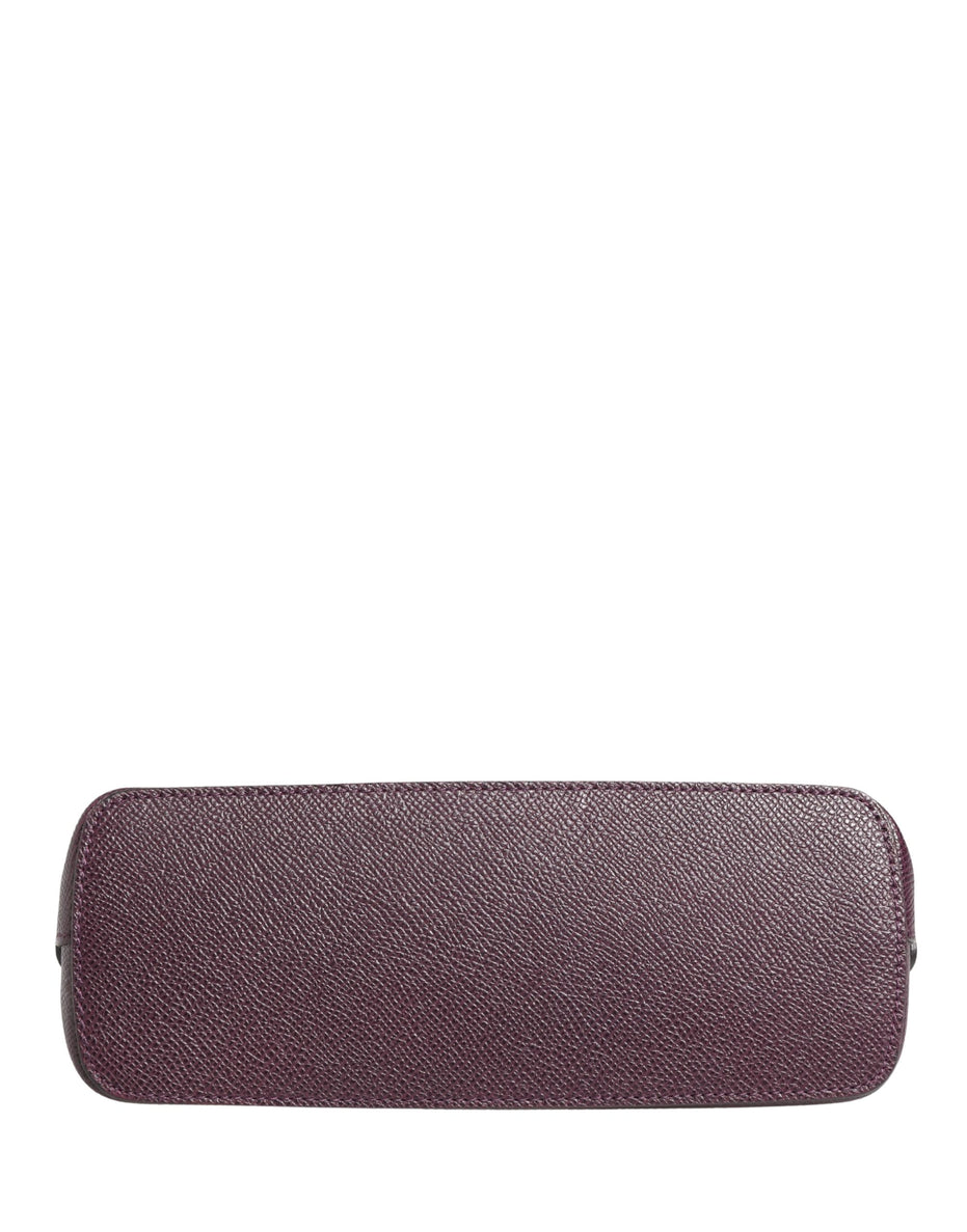 Dolce & Gabbana Dark Purple Leather DG Logo Zip Around Hand Purse Wallet