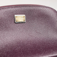 Dolce & Gabbana Dark Purple Leather DG Logo Zip Around Hand Purse Wallet