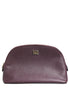 Dolce & Gabbana Dark Purple Leather DG Logo Zip Around Hand Purse Wallet