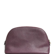 Dolce & Gabbana Dark Purple Leather DG Logo Zip Around Hand Purse Wallet