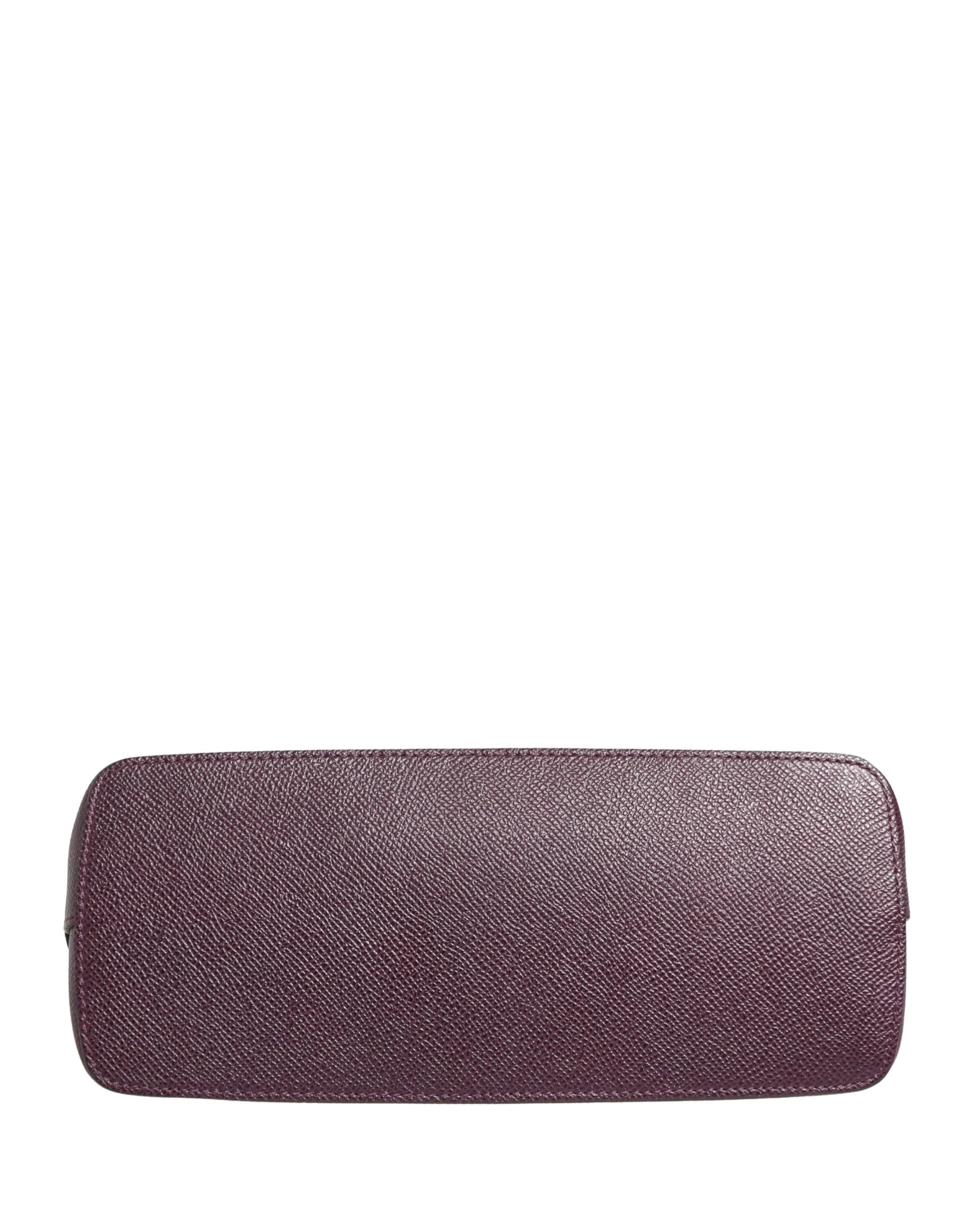 Dolce & Gabbana Dark Purple Leather DG Logo Zip Around Hand Purse Wallet