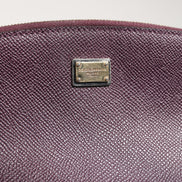 Dolce & Gabbana Dark Purple Leather DG Logo Zip Around Hand Purse Wallet