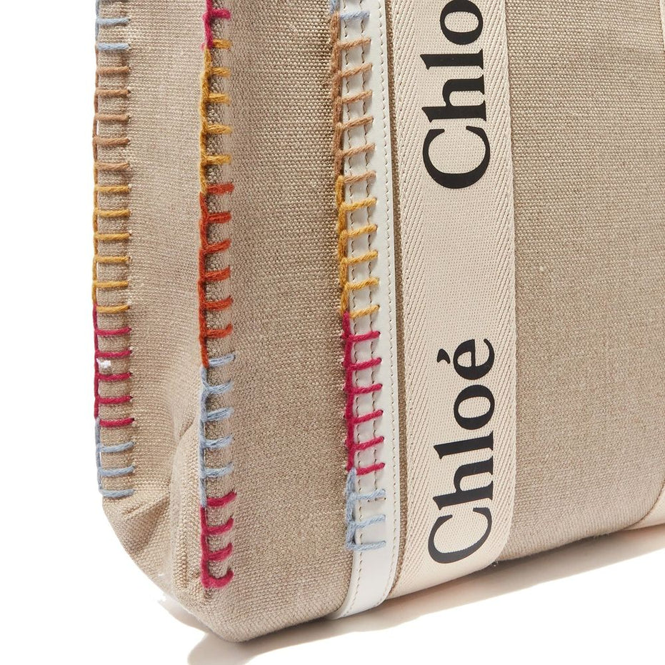 Chloé Μπεζ Λινή Τσάντα Ώμου