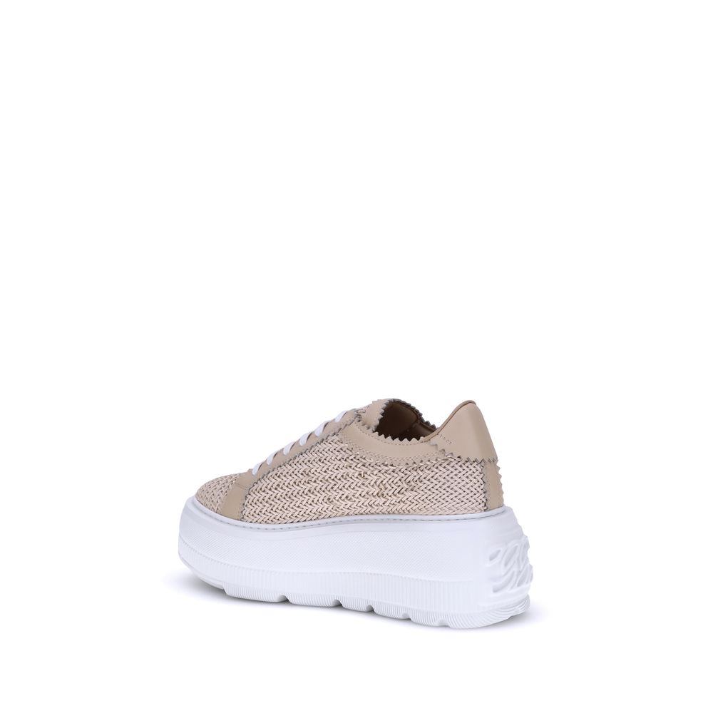 Casadei Beige Other Fibres Platform Sneakers