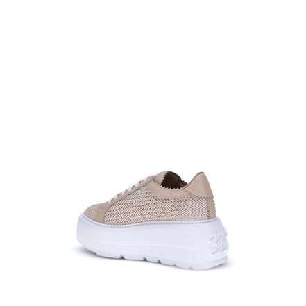 Casadei Beige Other Fibres Platform Sneakers