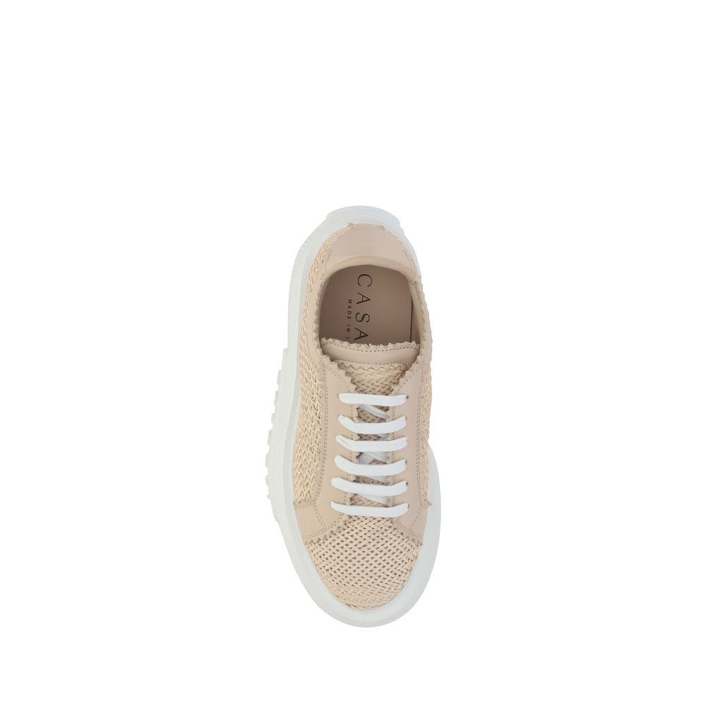 Casadei Beige Other Fibres Platform Sneakers