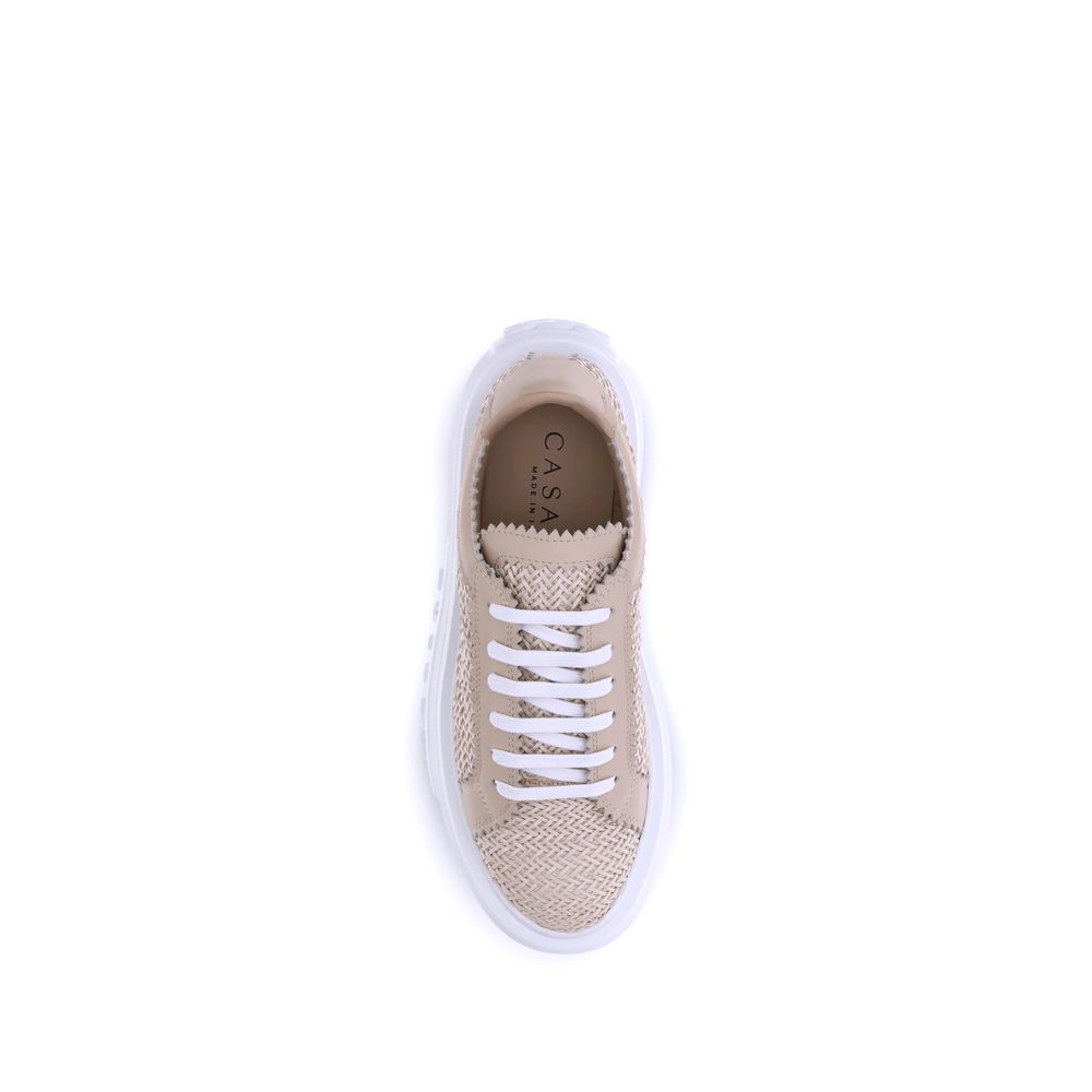Casadei Beige Other Fibres Platform Sneakers