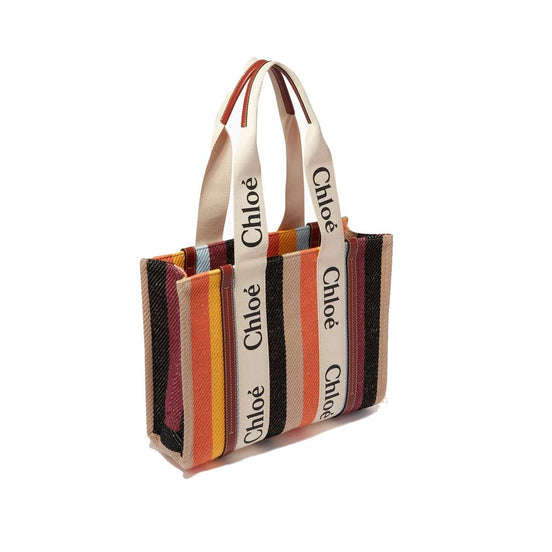 Τσάντα tote Chloé από μπεζ λινό