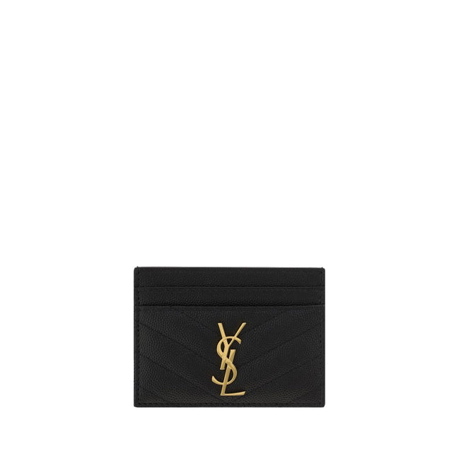 Πορτοφόλι Saint Laurent από μαύρο δέρμα μοσχαριού Bos Taurus