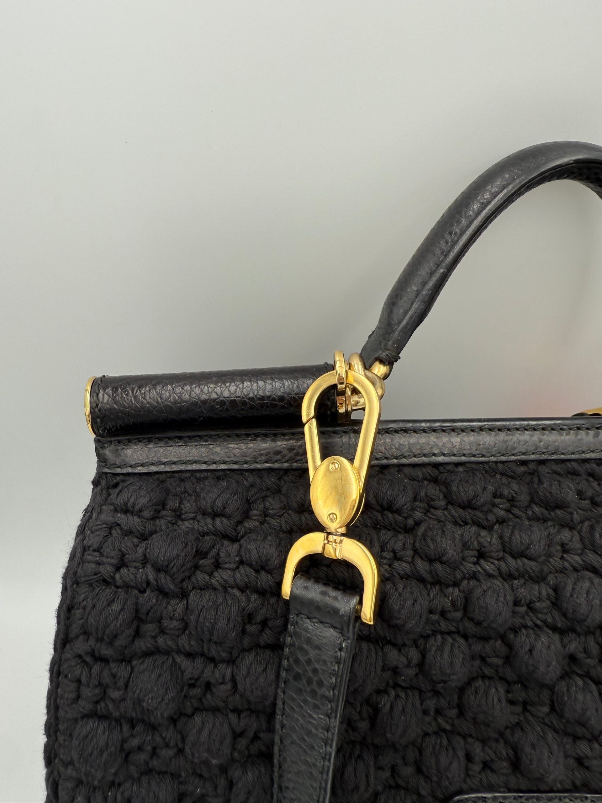 Τσάντα χειρός Dolce & Gabbana DOLCE & GABBANA Sicily από φίδι και μακραμέ
