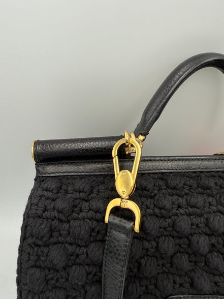 Τσάντα χειρός Dolce & Gabbana DOLCE & GABBANA Sicily από φίδι και μακραμέ