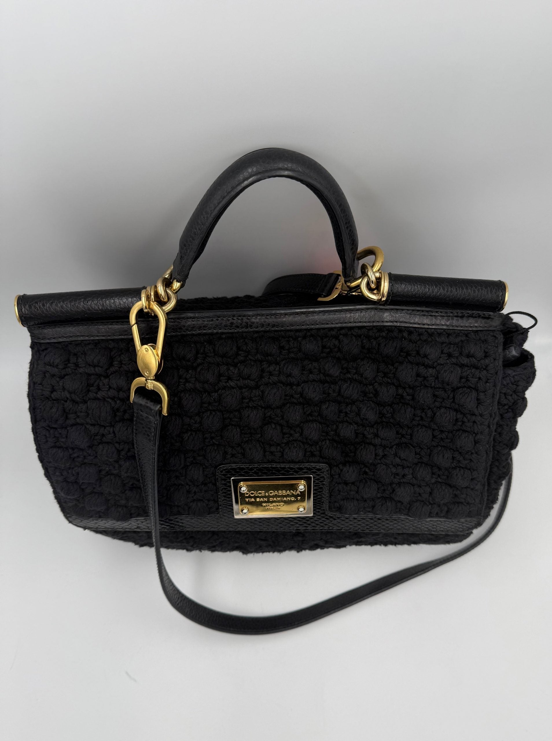 Τσάντα χειρός Dolce & Gabbana DOLCE & GABBANA Sicily από φίδι και μακραμέ
