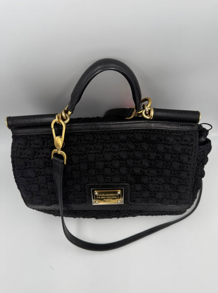 Τσάντα χειρός Dolce & Gabbana DOLCE & GABBANA Sicily από φίδι και μακραμέ