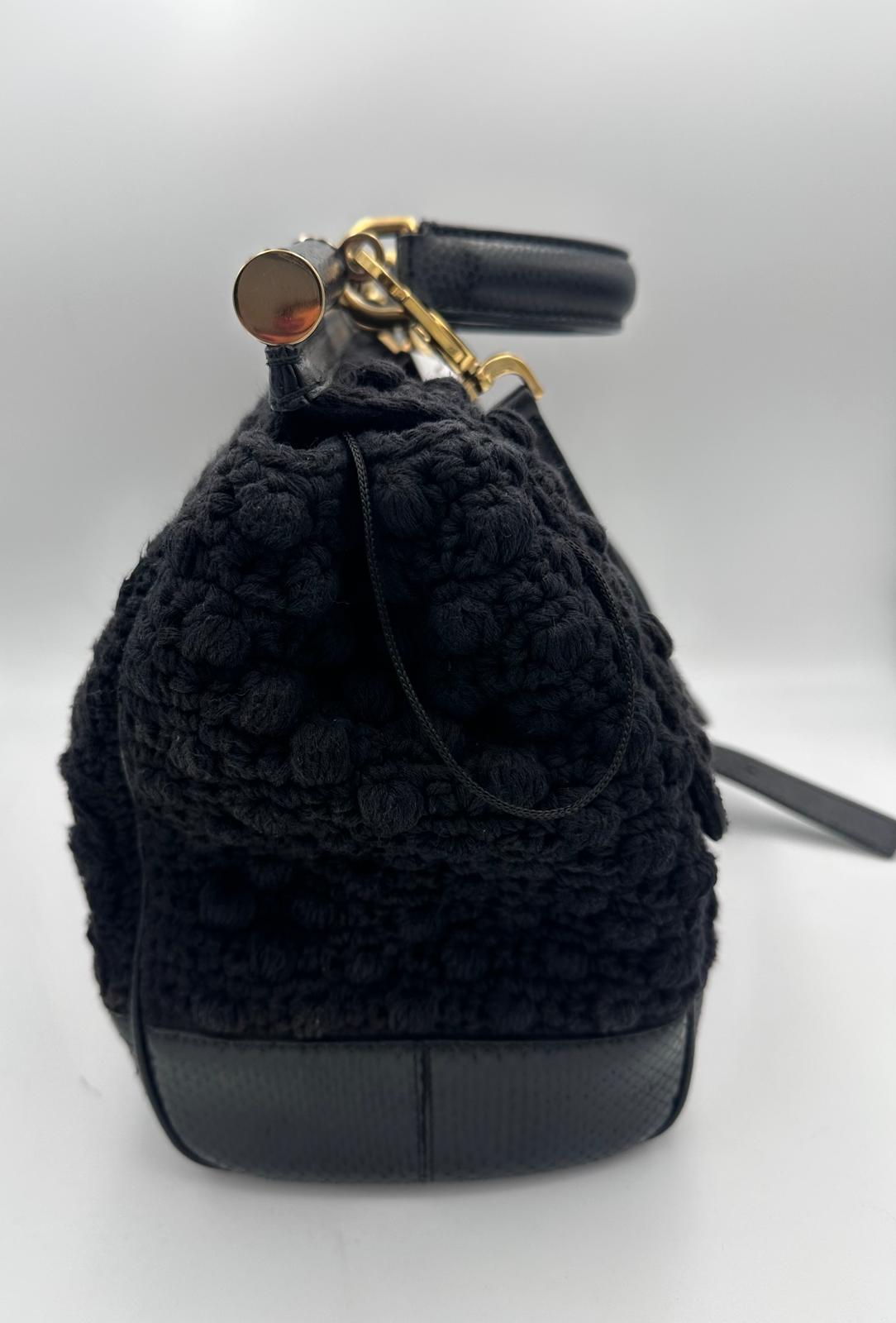Τσάντα χειρός Dolce & Gabbana DOLCE & GABBANA Sicily από φίδι και μακραμέ