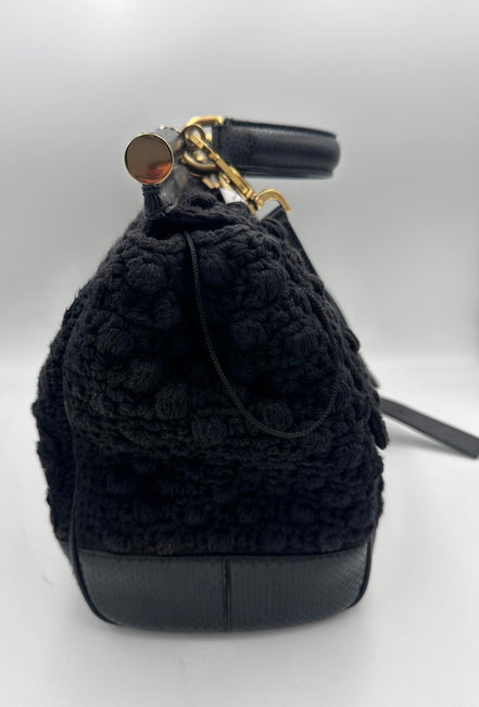 Τσάντα χειρός Dolce & Gabbana DOLCE & GABBANA Sicily από φίδι και μακραμέ