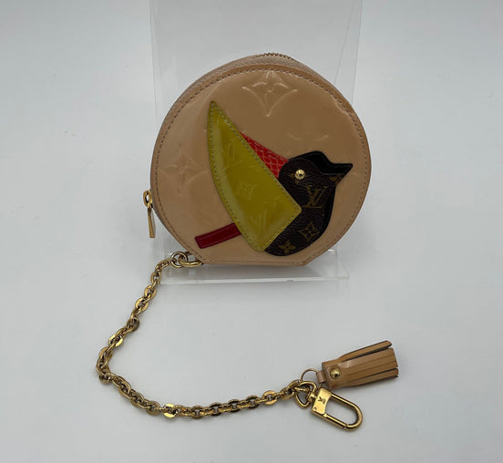 Louis Vuitton LOUIS VUITTON Micro Boite Chapeau Patent Patchwork LV Bird Coin Purse
