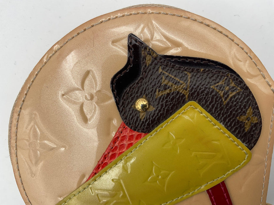 Louis Vuitton LOUIS VUITTON Micro Boite Chapeau Patent Patchwork LV Bird Πορτοφόλι Κερμάτων
