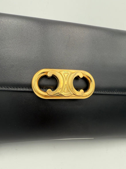 Celine CELINE TRIOMPHE Μαύρο Clutch