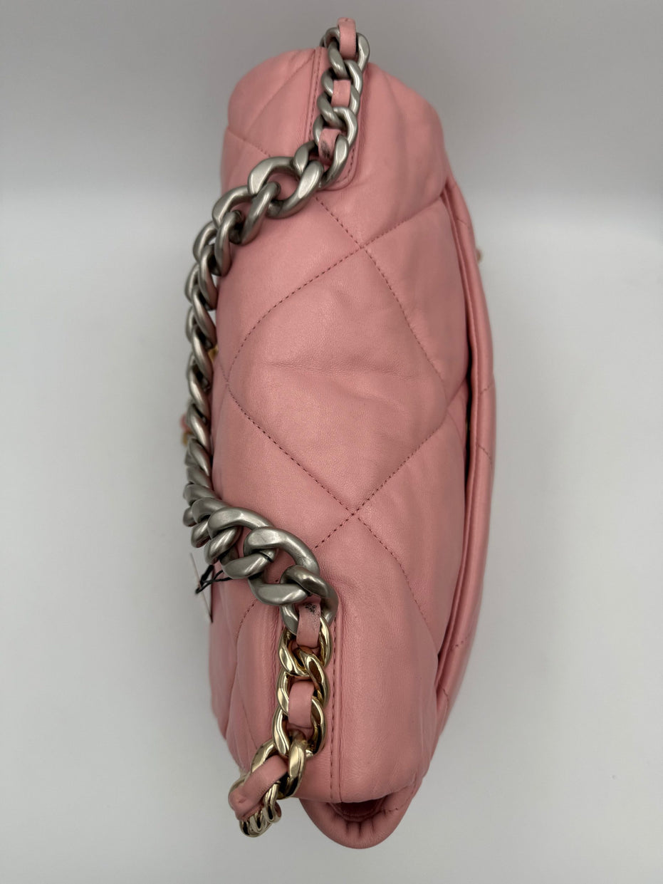 Chanel CHANEL 19 Μεσαία Ροζ Τσάντα Χειρός