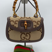 Gucci GUCCI BAMBOO 1947 GG Canvas Handbag