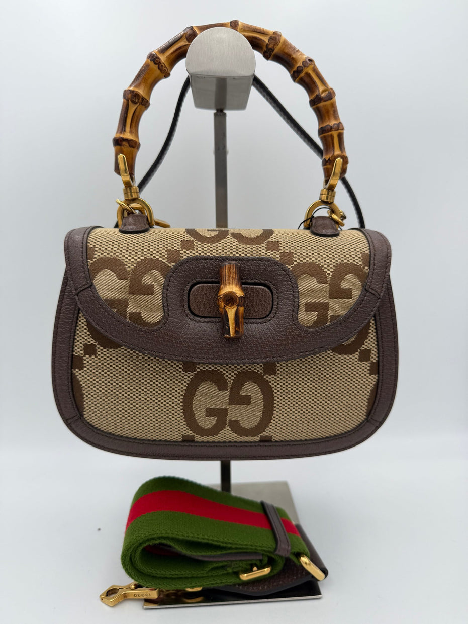 Gucci GUCCI BAMBOO 1947 Τσάντα Χειρός GG Καμβάς