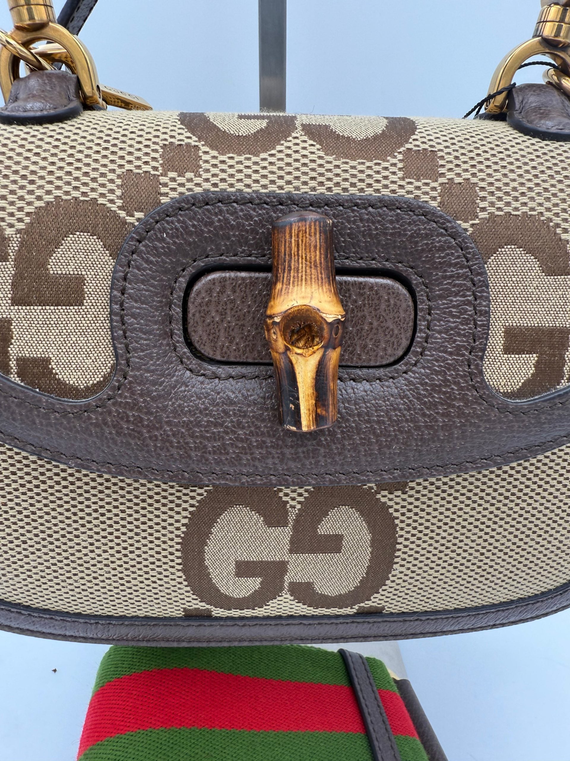 Gucci GUCCI BAMBOO 1947 GG Canvas Handbag