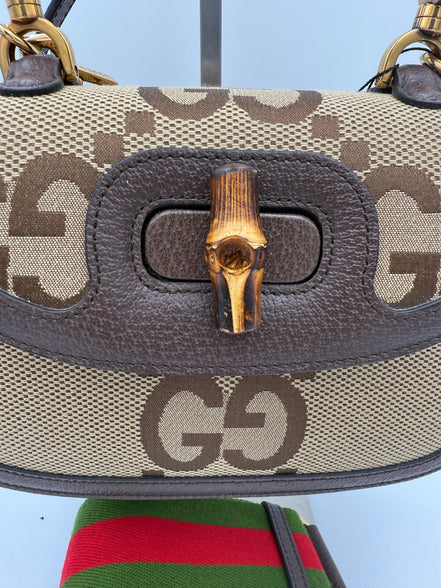 Gucci GUCCI BAMBOO 1947 GG Canvas Handbag
