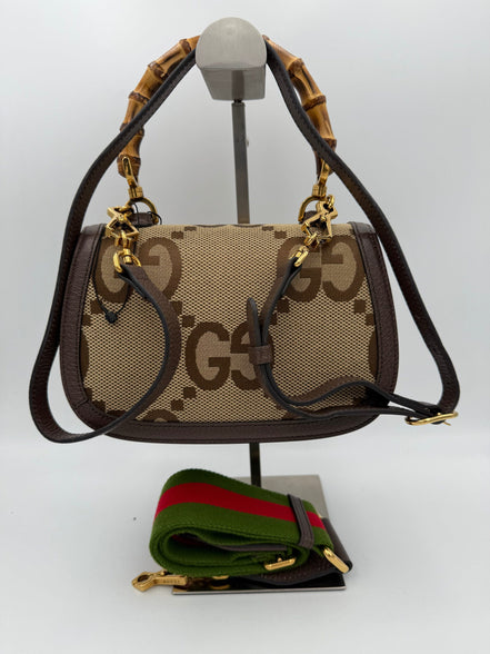 Gucci GUCCI BAMBOO 1947 GG Canvas Handbag