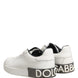 Dolce & Gabbana Λευκά Μαύρα Δερμάτινα Αθλητικά Παπούτσια Portofino