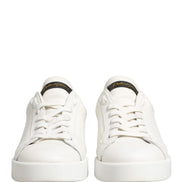 Dolce & Gabbana White Black Portofino Leather Sneakers Shoes