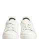 Dolce & Gabbana White Black Portofino Leather Sneakers Shoes