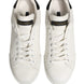 Dolce & Gabbana White Black Portofino Leather Sneakers Shoes