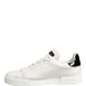 Dolce & Gabbana White Black Portofino Leather Sneakers Shoes