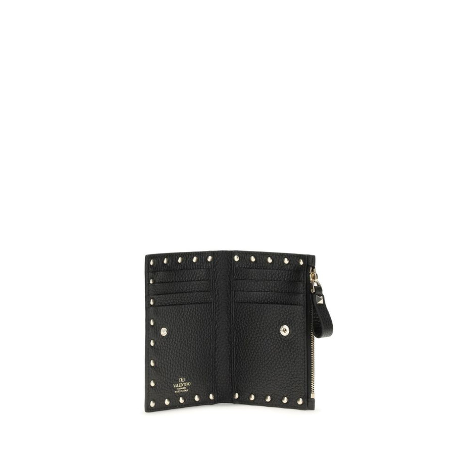 Valentino Garavani Black Calf Leather Bos Taurus Wallet