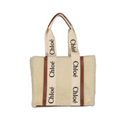 Chloé Beige Lamb Fur Tote Bag