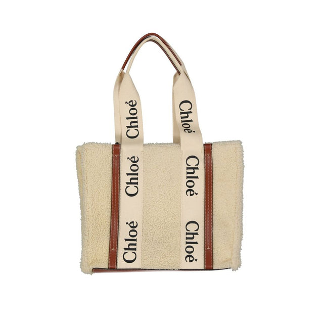 Chloé Μπεζ Τσάντα Tote από Δέρμα Αρνιού