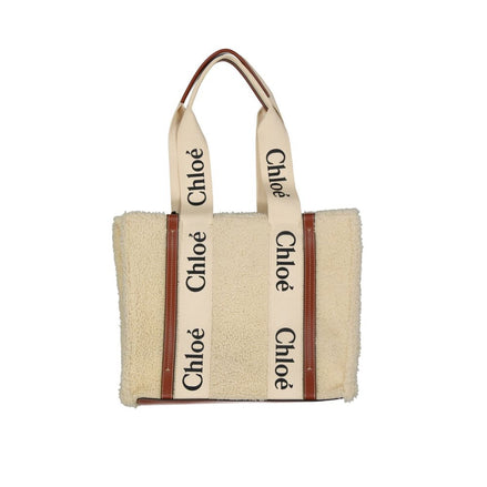 Chloé Μπεζ Τσάντα Tote από Δέρμα Αρνιού