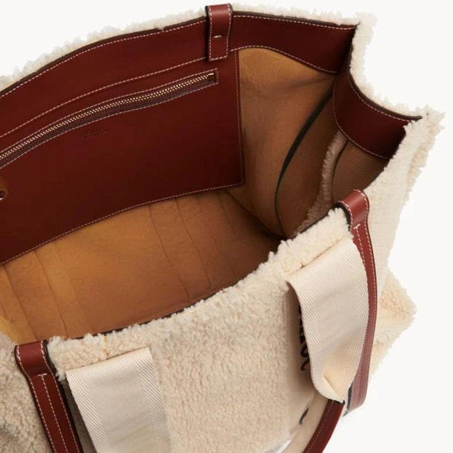 Chloé Μπεζ Τσάντα Tote από Δέρμα Αρνιού