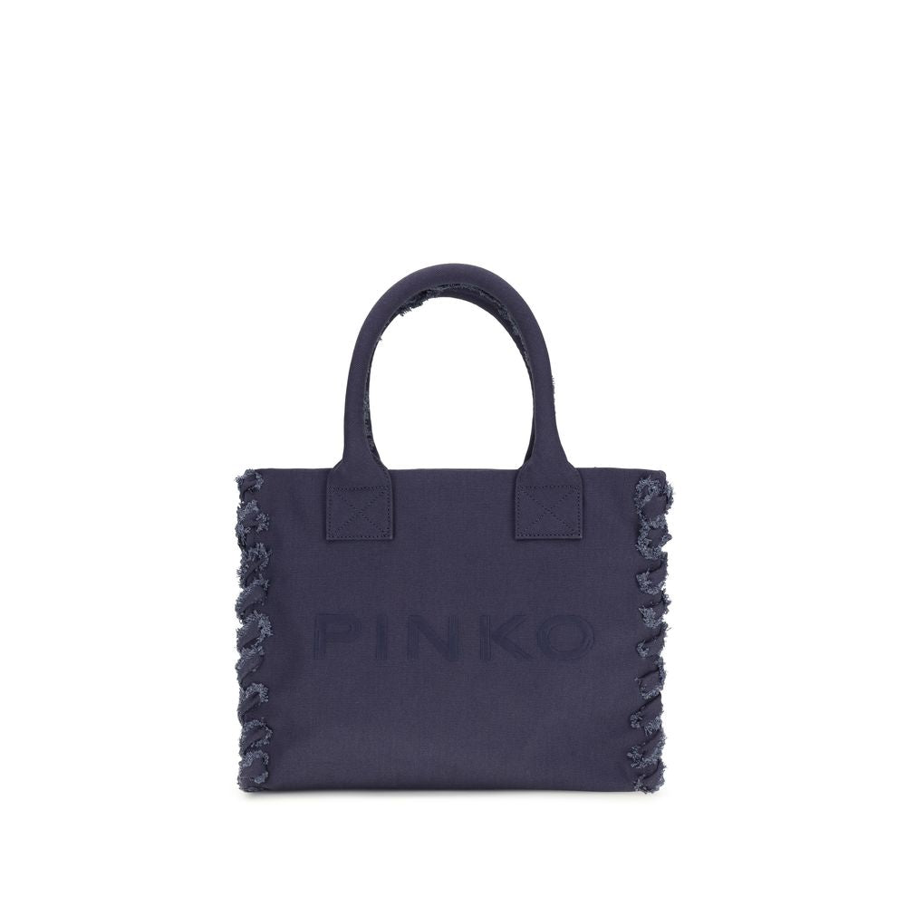 PINKO Μπλε Βαμβακερή Τσάντα Ώμου